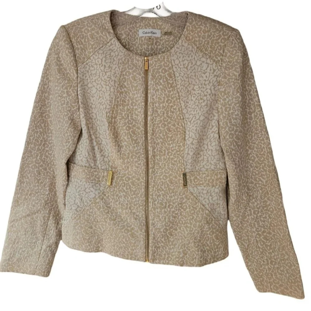 Calvin Klein Jacquard Zip Dress Jacket